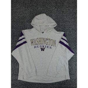 CSA Washington Huskies Hoodie Mens 2XL Grey Purple Striped Sleeve Pullover